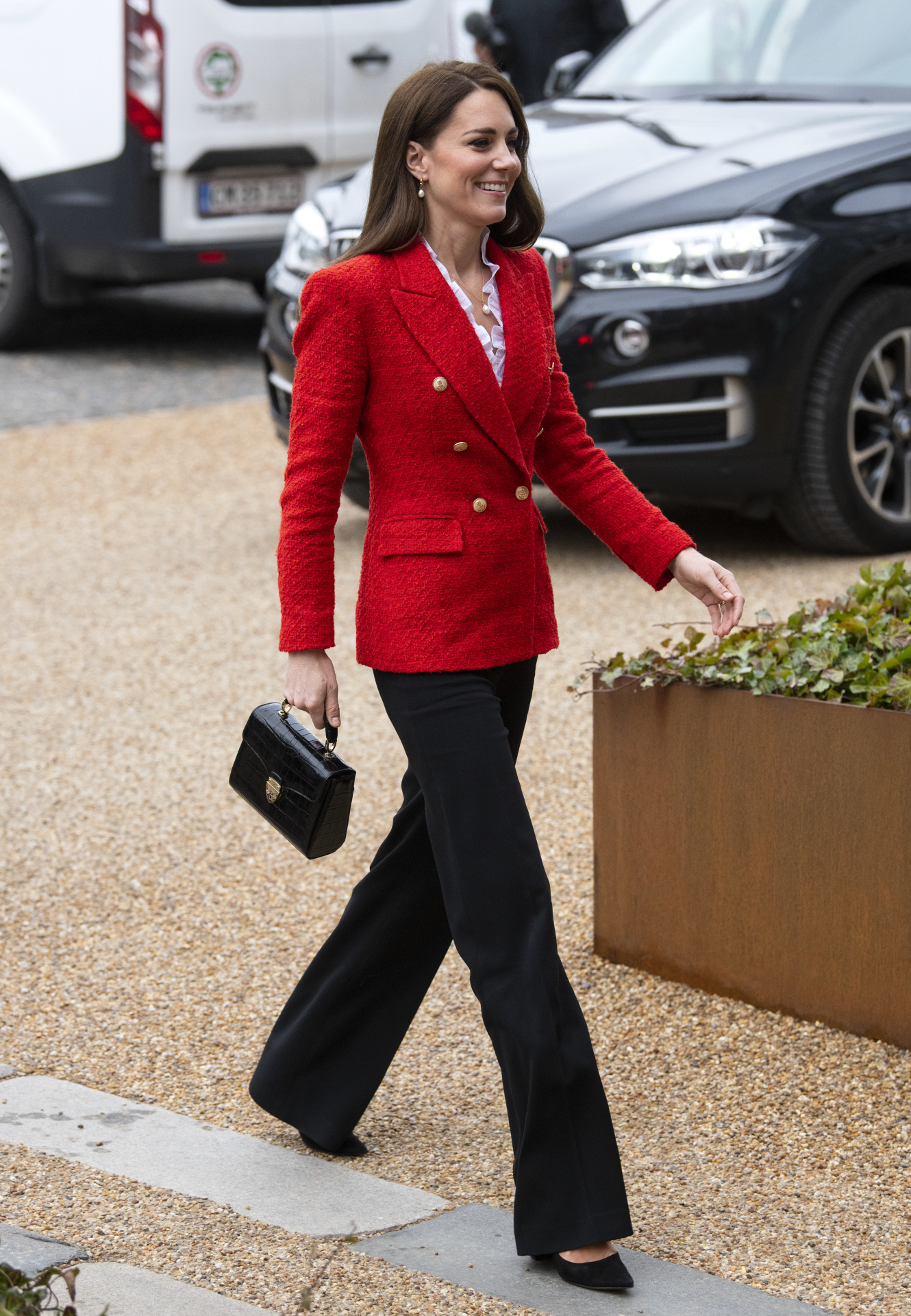 Kate Middleton con chaqueta tweed de Zara.