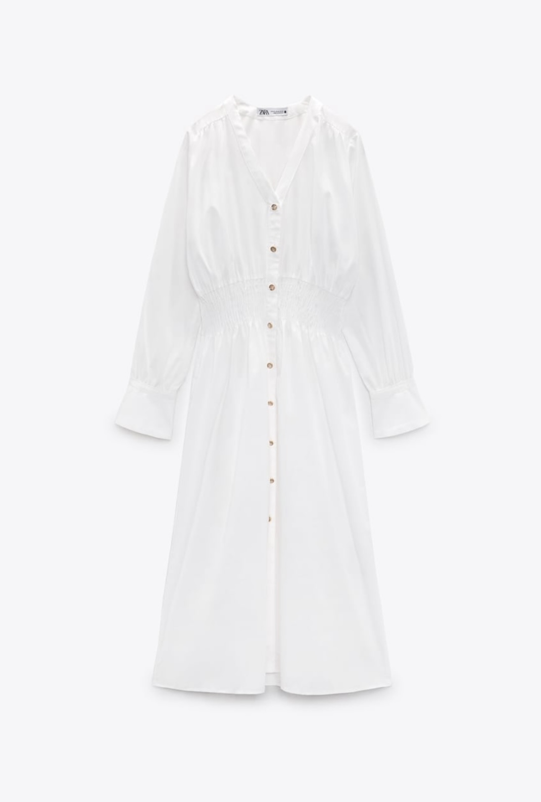 Vestido camisero blanco de Zara