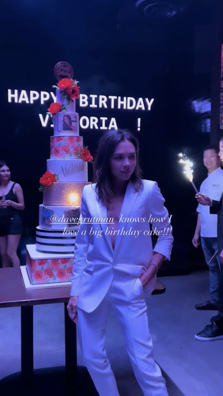 Victoria Beckham el día de su cumpleaños.