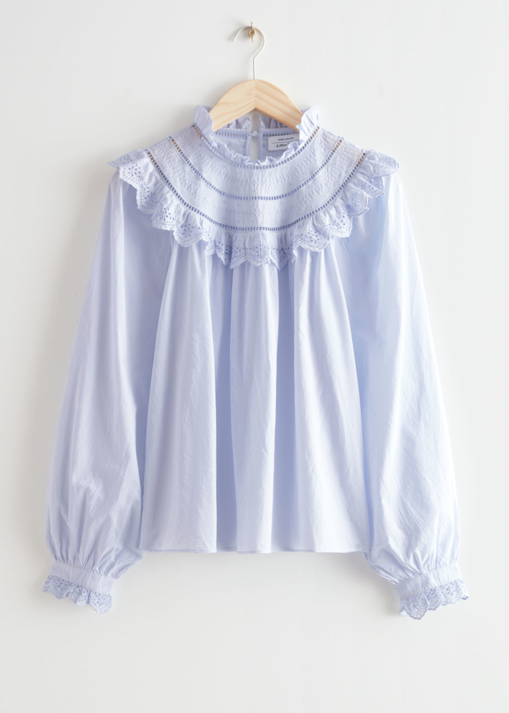 A-Line Ruffle Embroidery Blouse