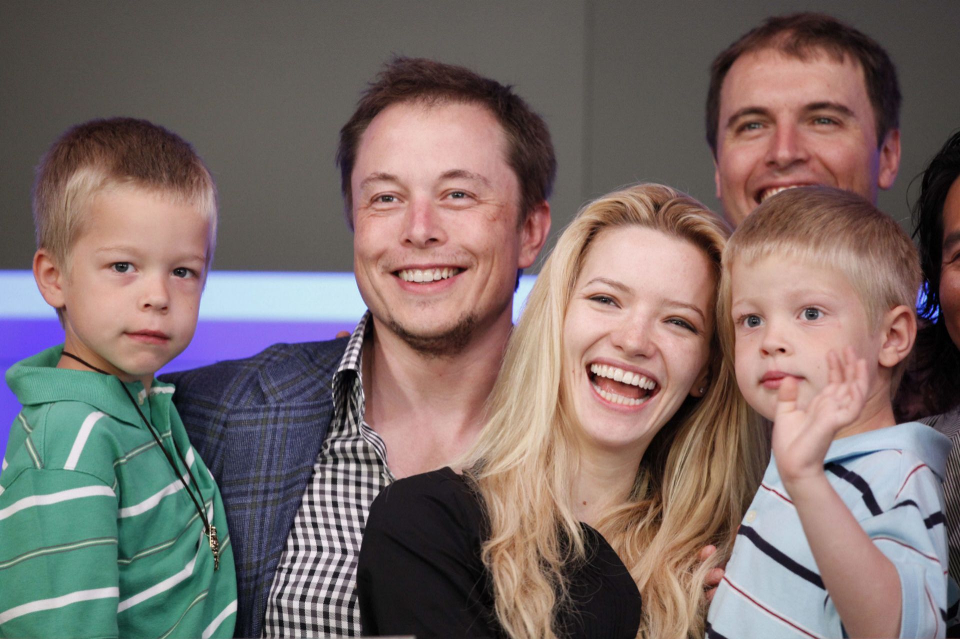 Musk y Talulah Riley con los hijos gemelos de él