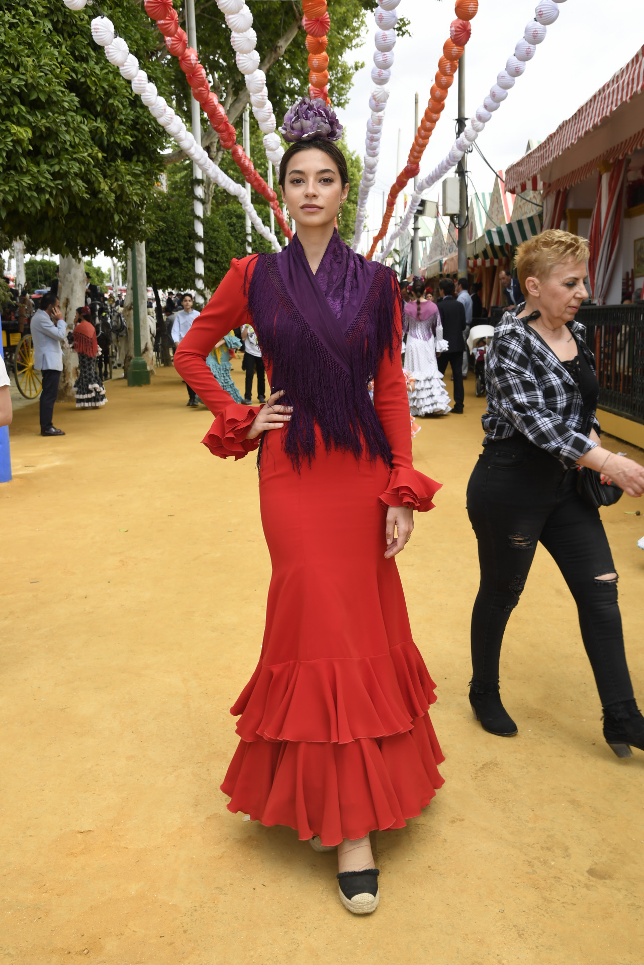 Rocío Crusset se viste de flamenca.