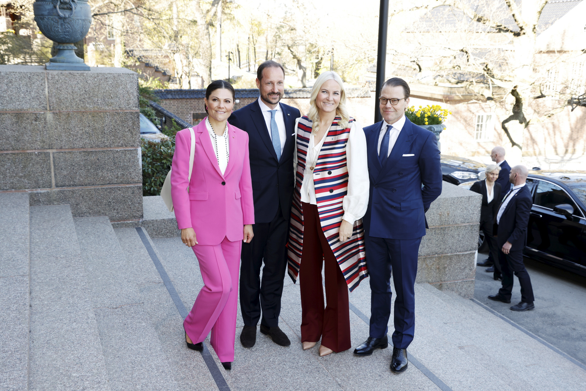 Los representantes de las casas reales de Noruega y Suecia.