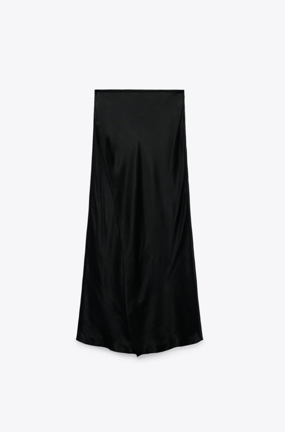 Falda satinada negra de Zara