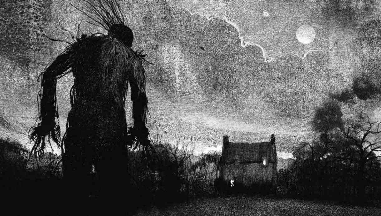 Dibujo de la película Un monstruo viene a verme, donde los fantasmas aparecen de noche.