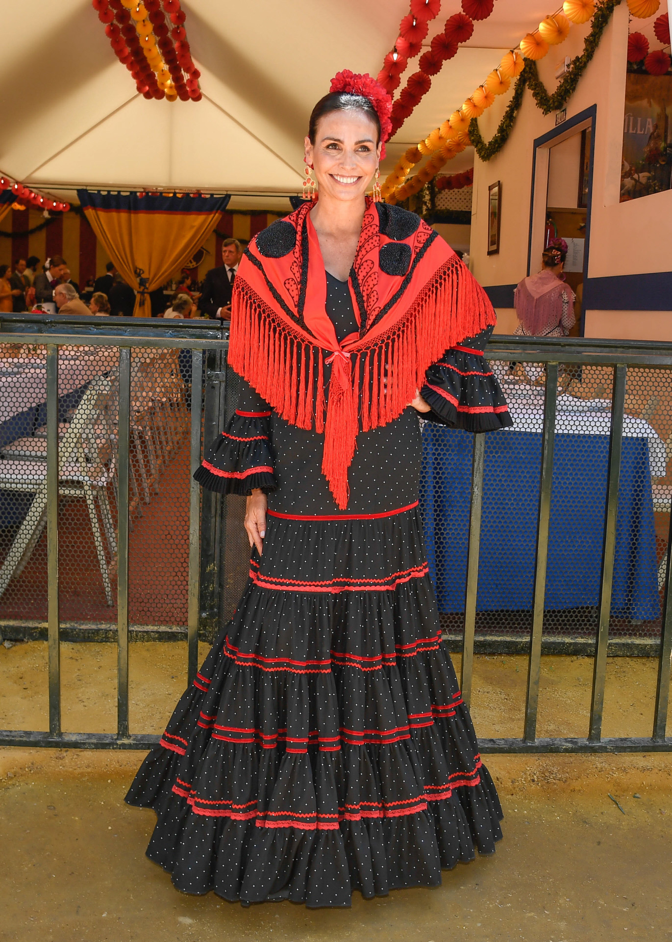 Inés Sastre en la Feria de Sevilla.