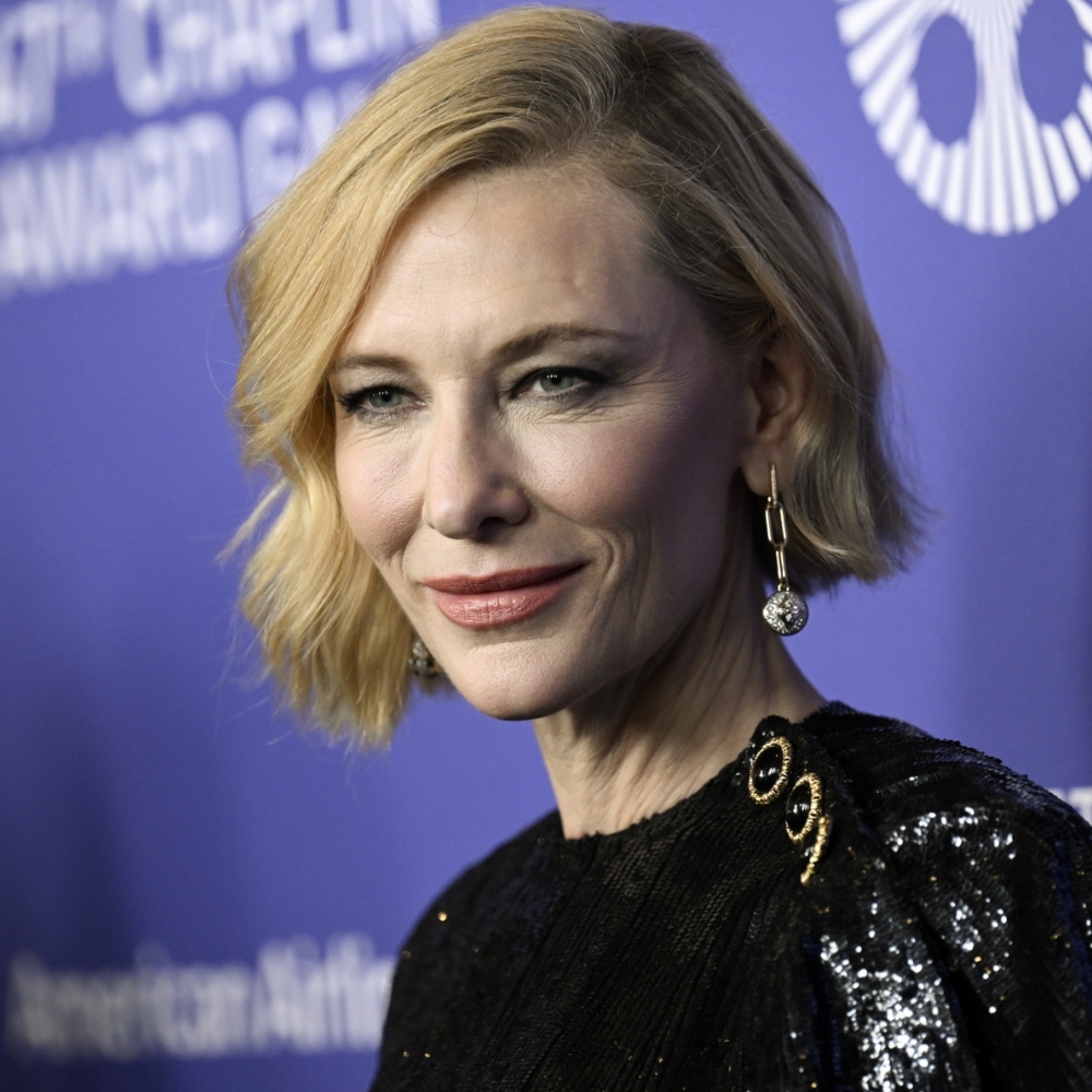 Cate Blanchett with a microbob haircut.