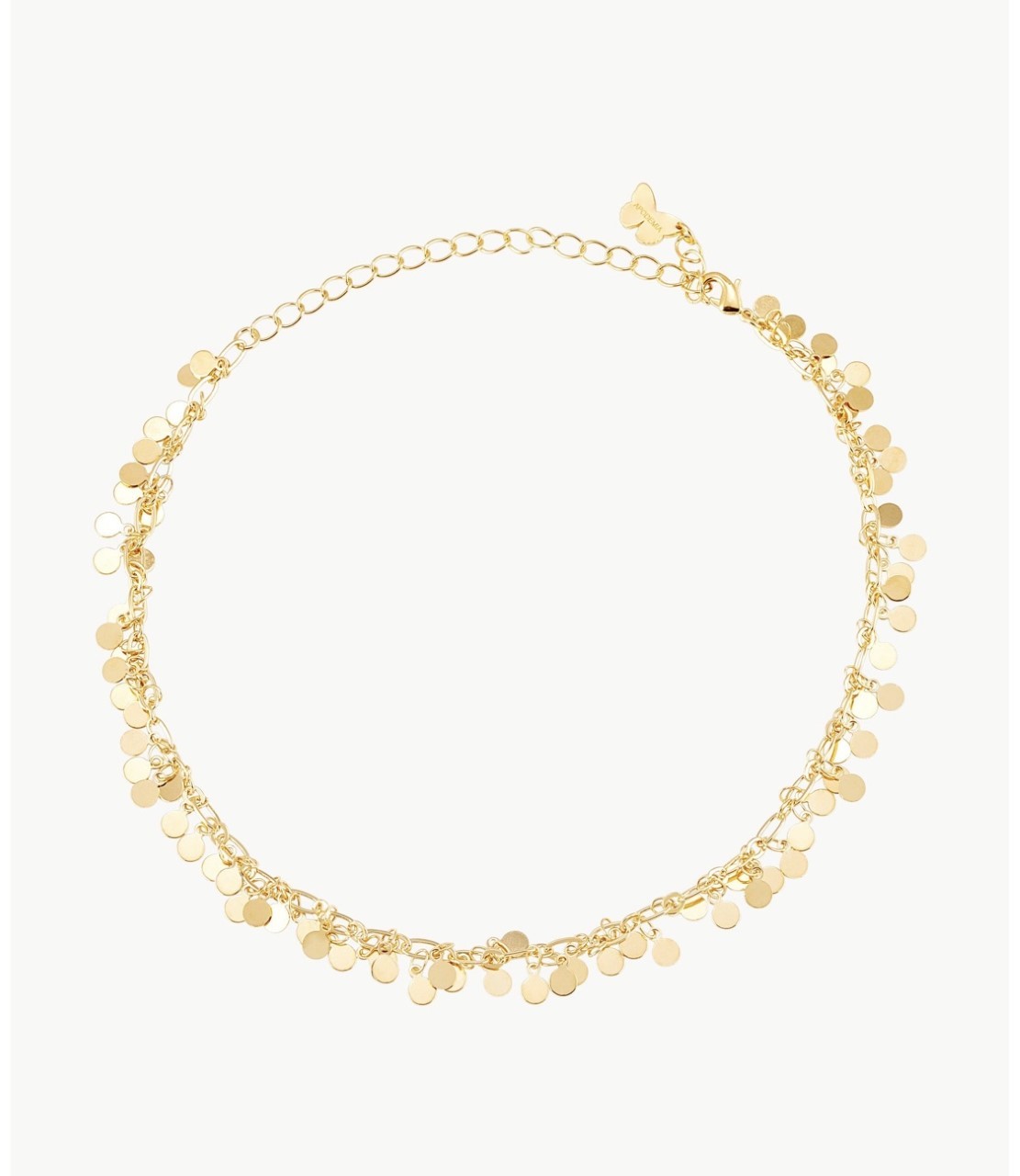 DesignB London - Collana corta delicata color oro con cristalli