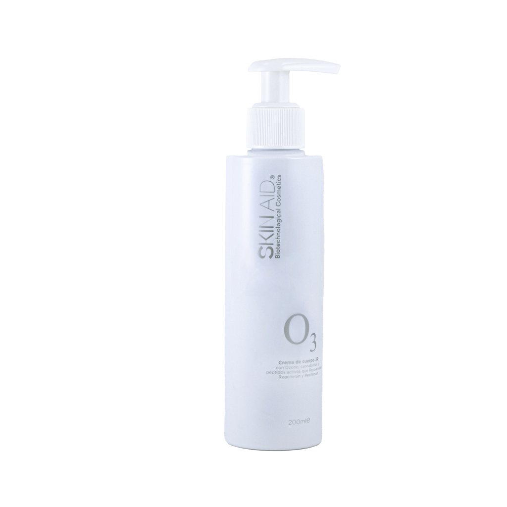 Crema Corporal O3, Skin Aid. Cosmecéutico boitecnológico que combina cannabidiol y ozono para reafirmar y regenerar la piel del cuerpo (65 euros)