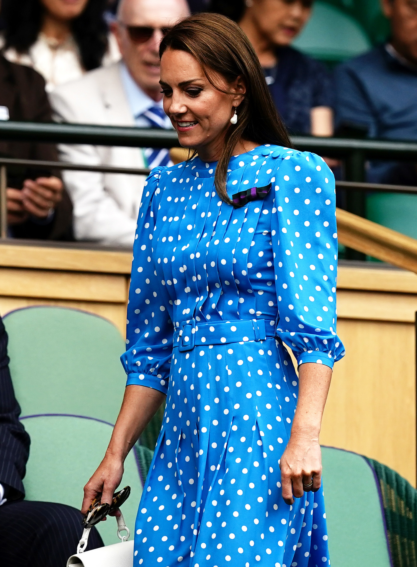 Kate Middleton con un vestido de lunares de Alessandra Rich, en Wimbledon.