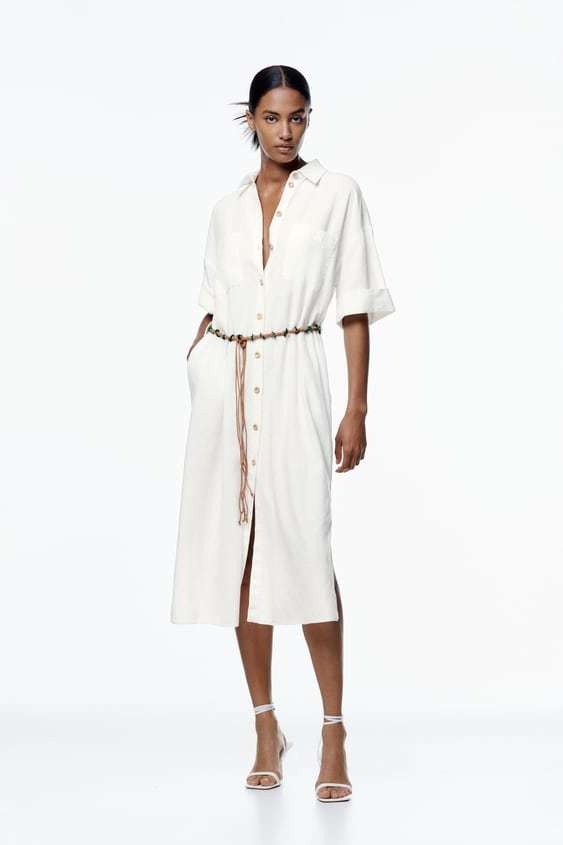 Linen shirt dress.  Zara.  (39.95 euros).