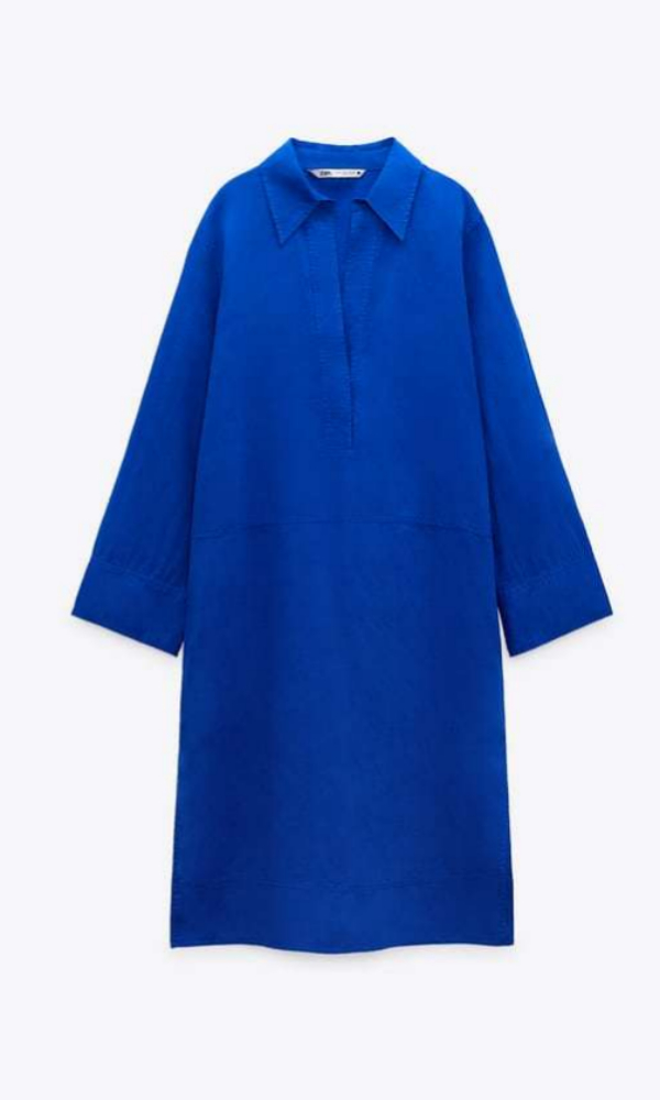 Vestido azulón (39,95 euros).