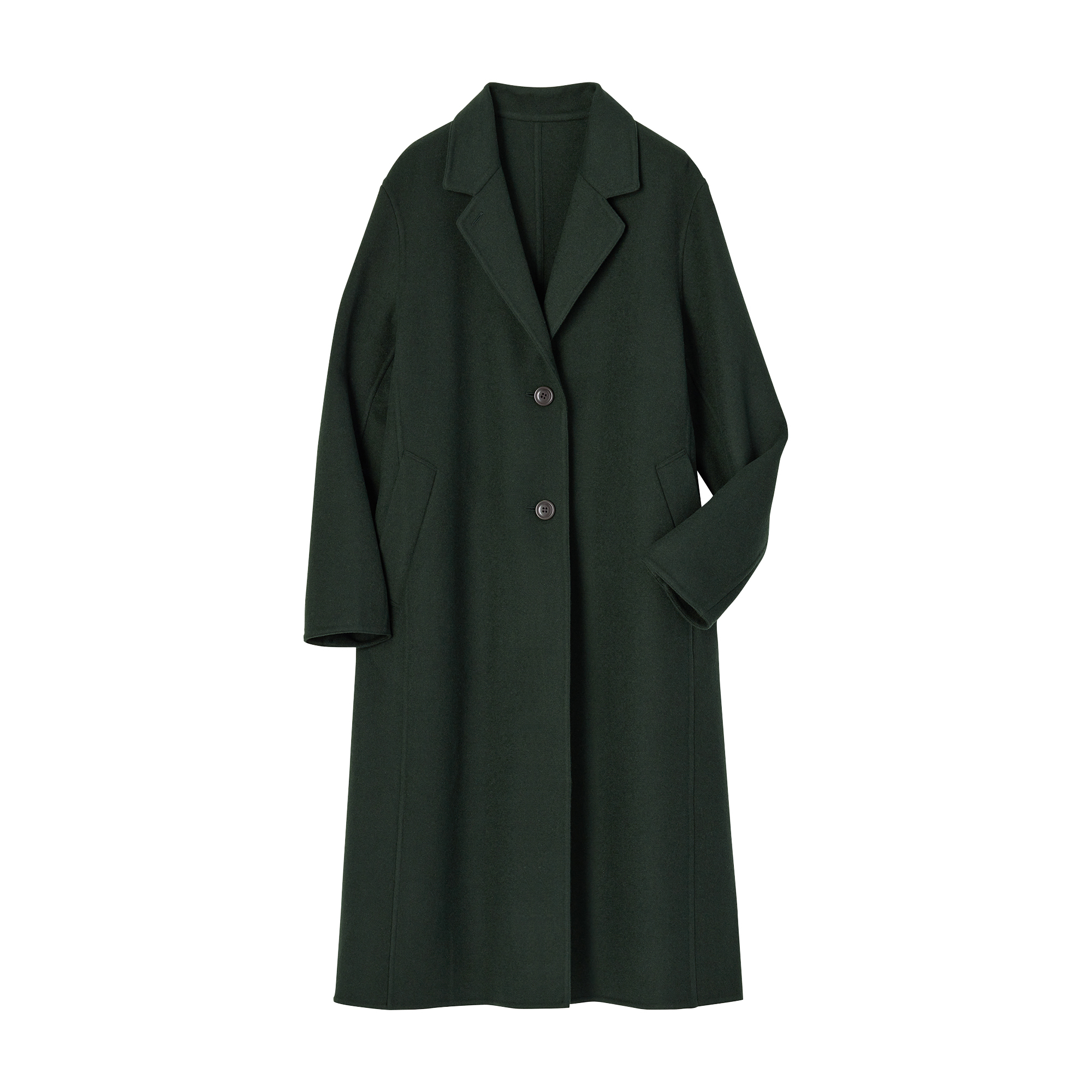 Abrigo verde. Uniqlo. (159,90 euros).