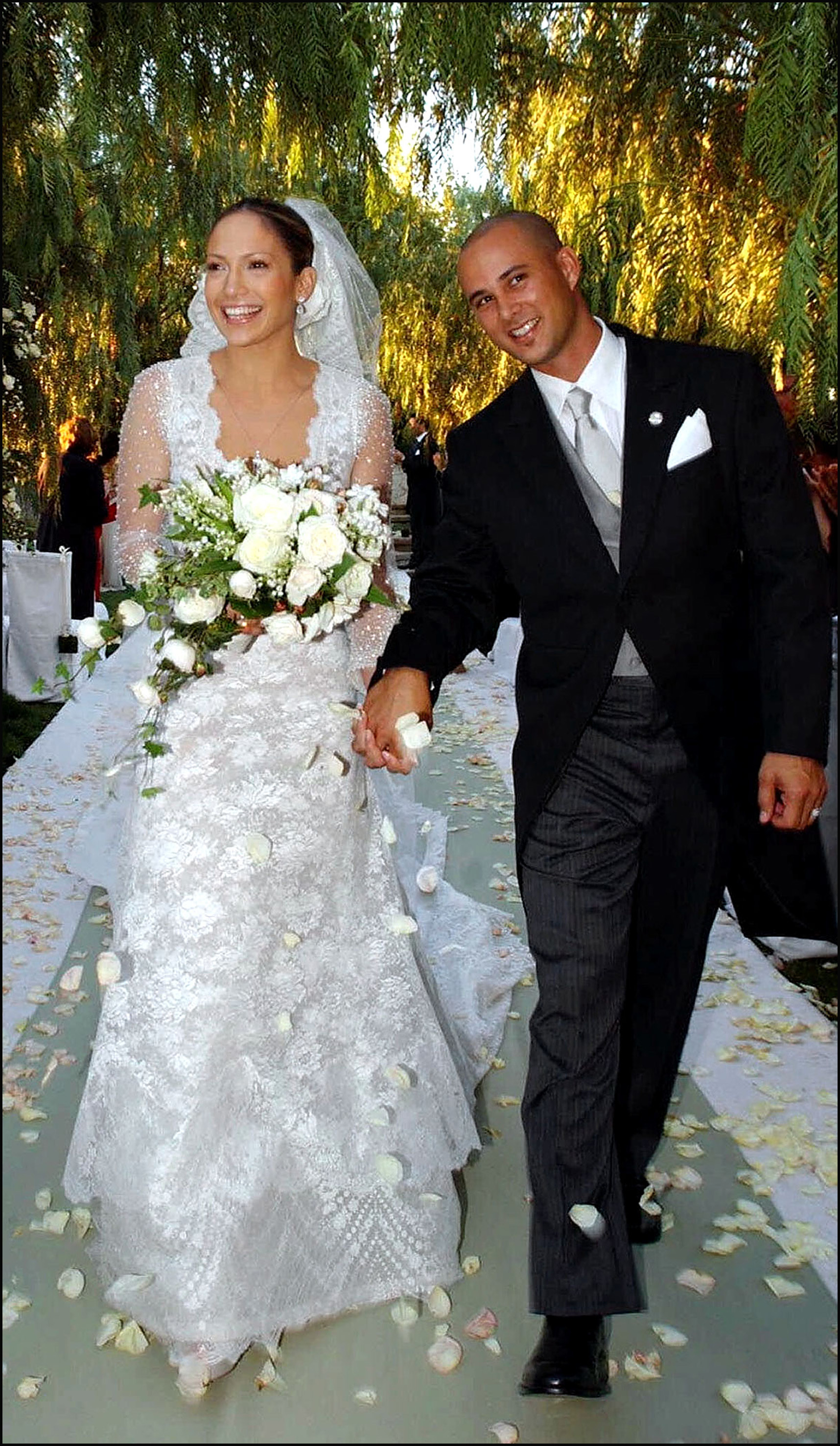 Jennifer Lopez en su boda con Chris Judd.