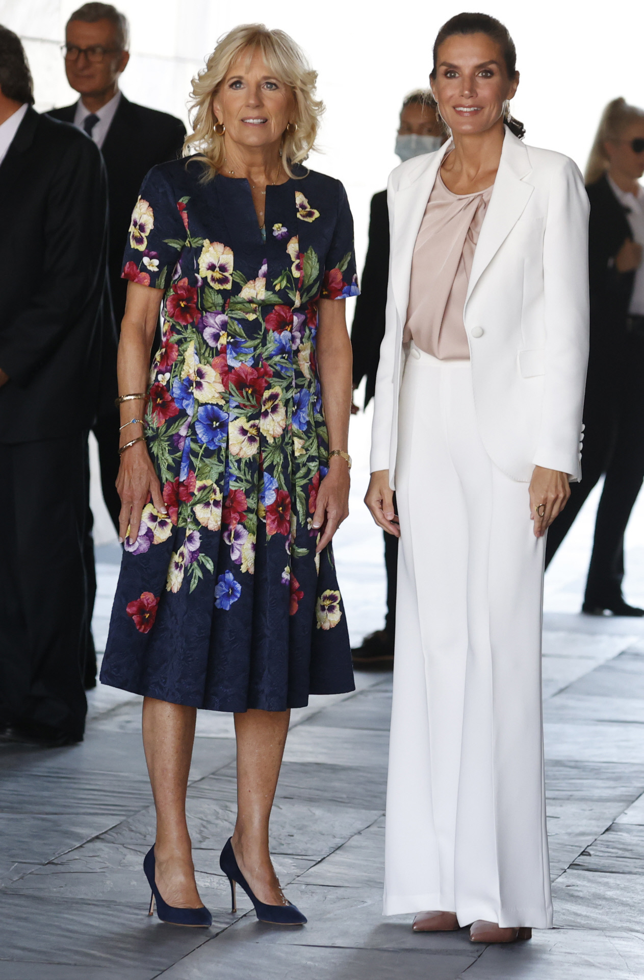 La reina Letizia y Jill Biden.