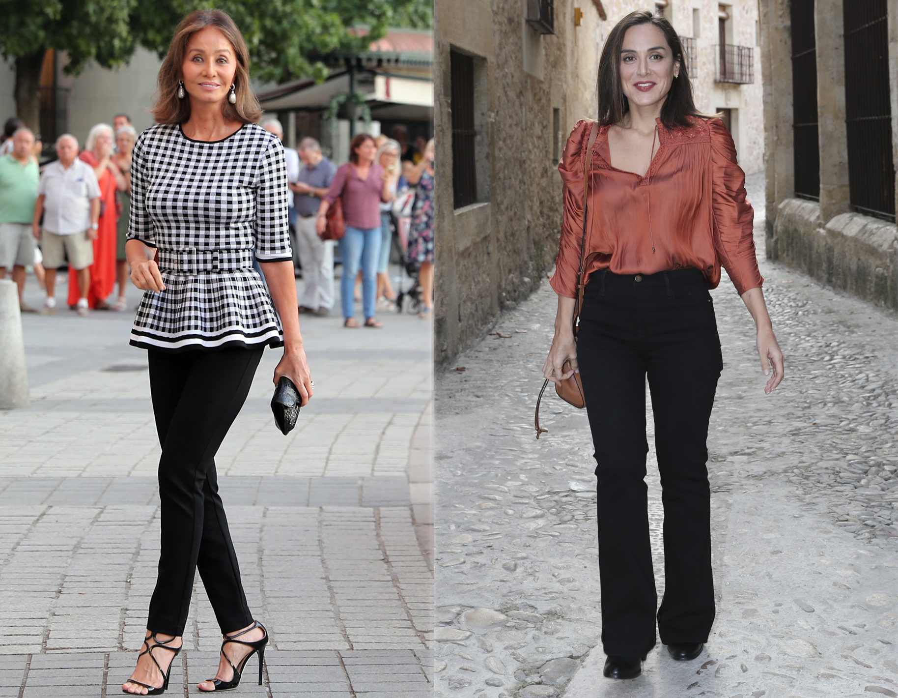 Los pantalones negros, el básico de otoño de Tamara Falcó e Isabel Presylser.