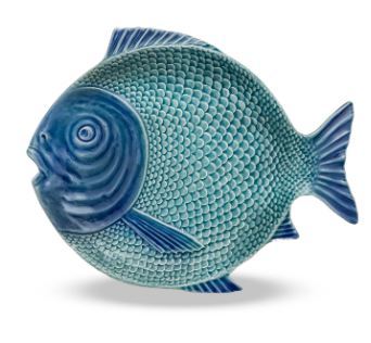 Plato hondo pez de cerámica esmaltada a mano (12 ¤), disponible en La Oficial.