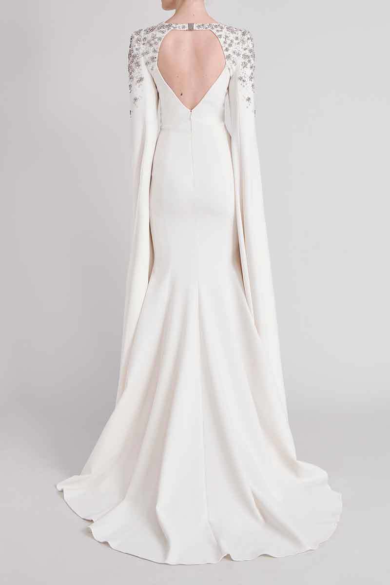 Detalle de la espalda del vestido Elspeth de la colección White Edit para novias 2023 de Jenny Packham.