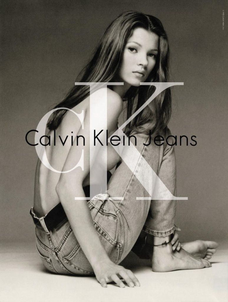 Kate Moss con 15 años en la campaña de Calvin Klein Jeans que la lanzó a la fama en 1992.