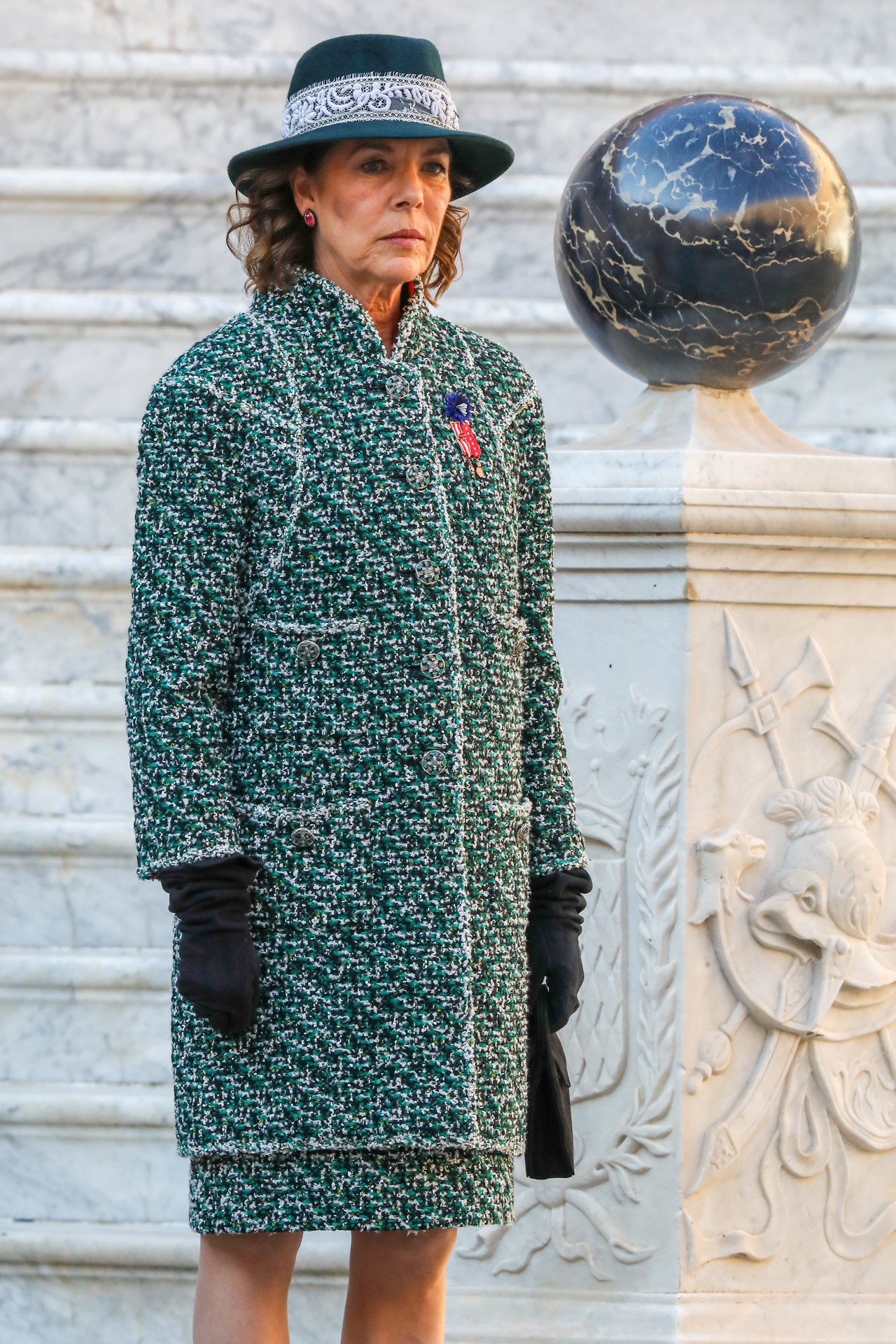 Carolina de Mónaco con abrigo de Chanel.