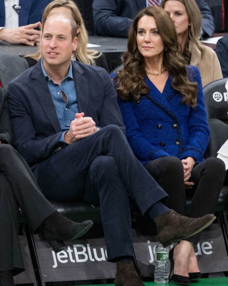 Los príncipes de Gales presenciando un partido de la NBA en Bostón el pasado 30 de noviembre.