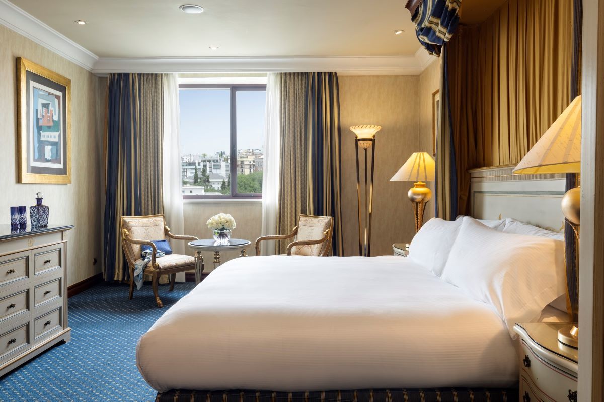 Dormitorio de la suite Ava, en el Hotel InterContinental de Madrid.