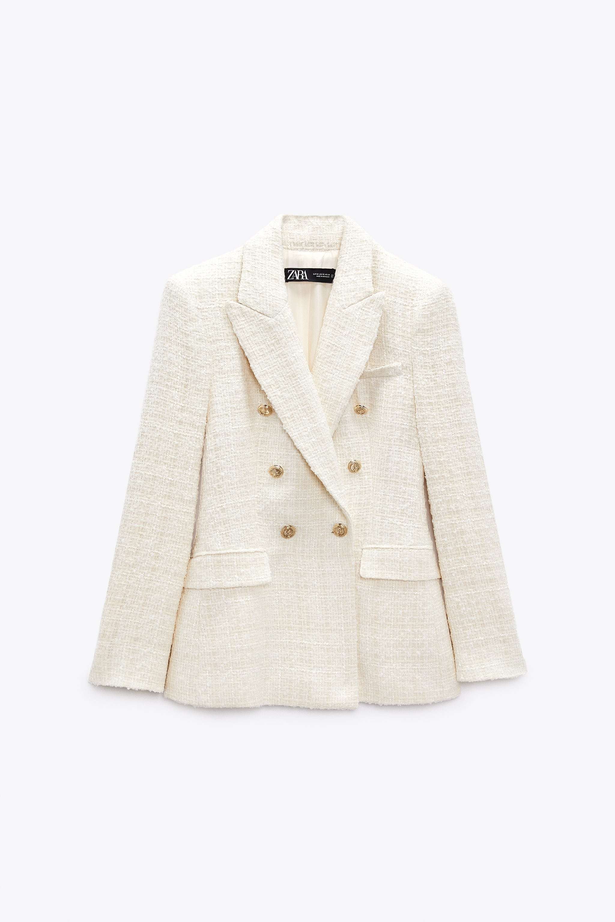 Chaqueta de tweed de Zara (55,95 euros).