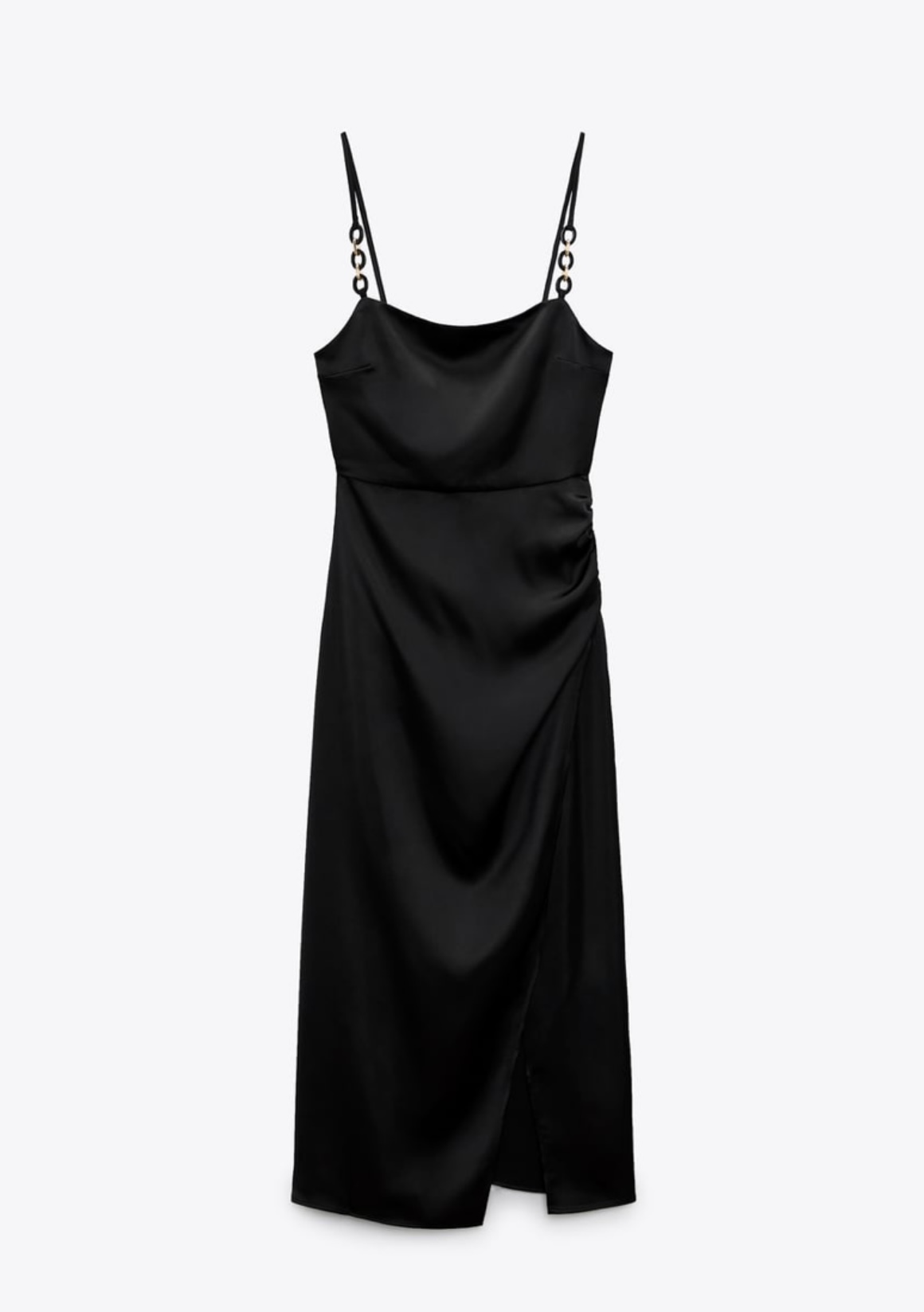 Vestido lencero negro de Zara (35,95 euros).