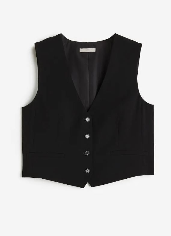 Chaleco negro de traje de H&M (29,99 euros).
