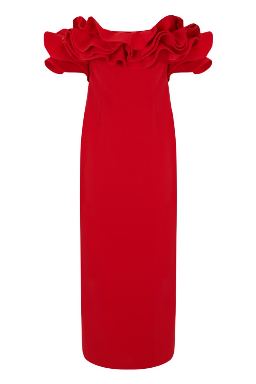 Vestido de invitada rojo de Boüret