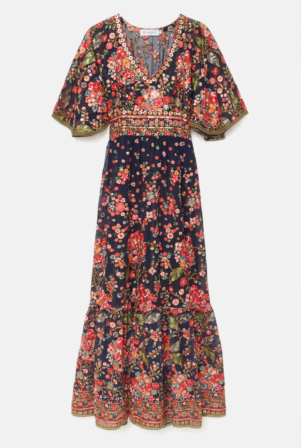 Vestido largo de flores estilo hippy, de Leyre Doueil (495 euros).