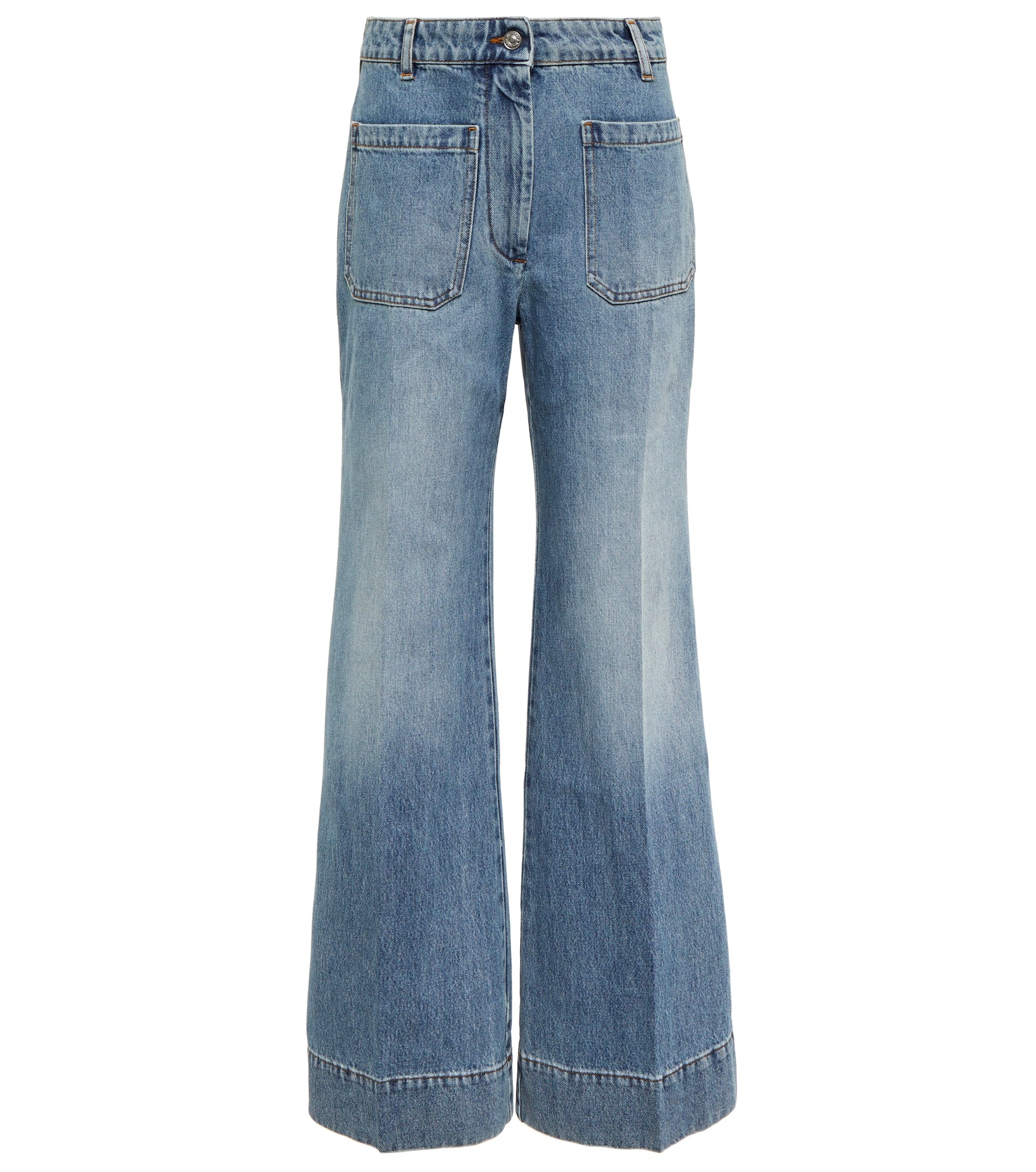 Jeans anchos de tiro alto de Victoria Beckham (315 euros).