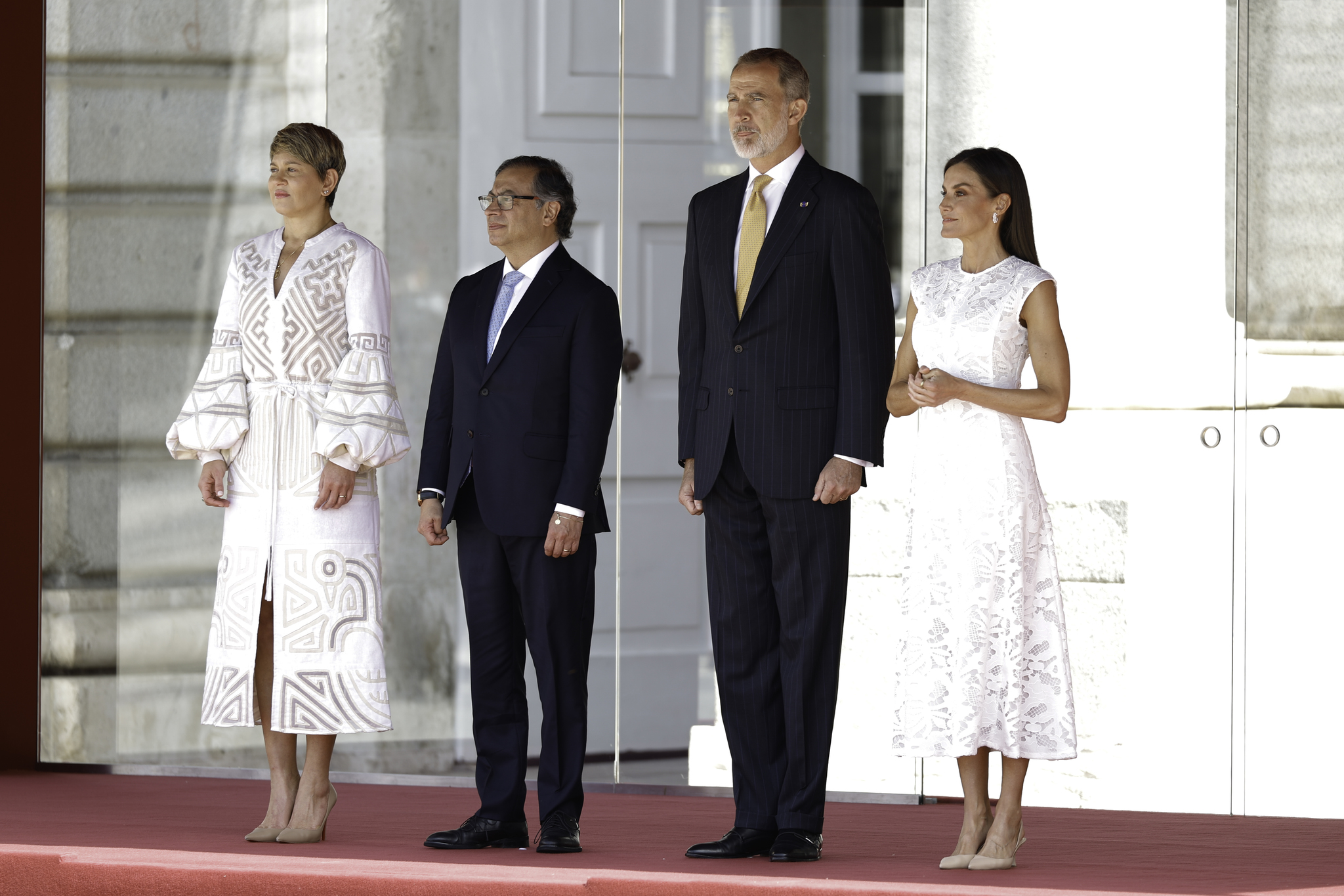 Los reyes con el presidente de Colombia y su mujer.
