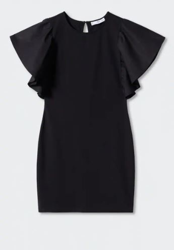 Vestido mini negro de Mango (22,99 euros).