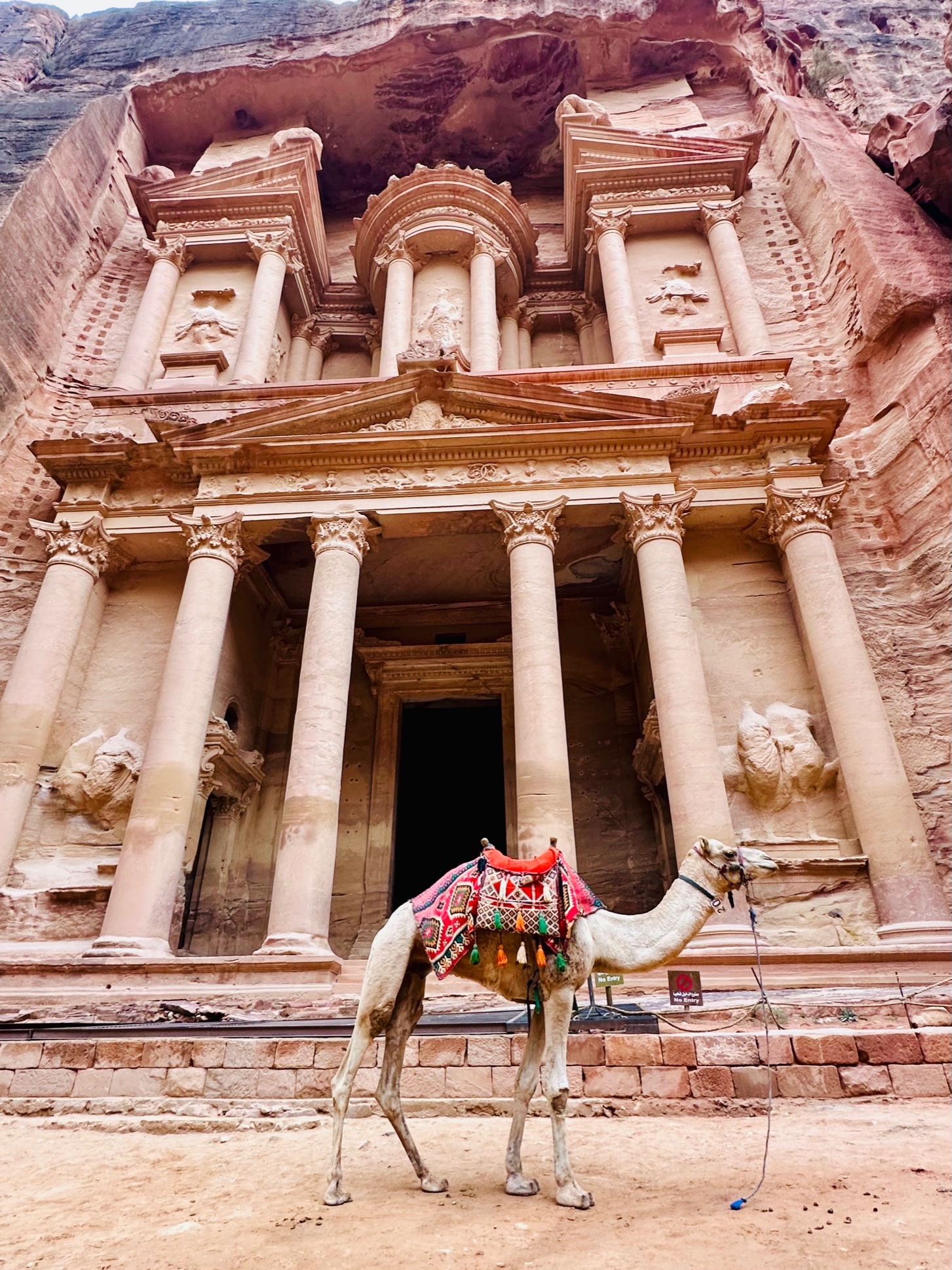 The Treasury or al-Khazneh, the jewel of the archaeological site of Petra, in Jordan.