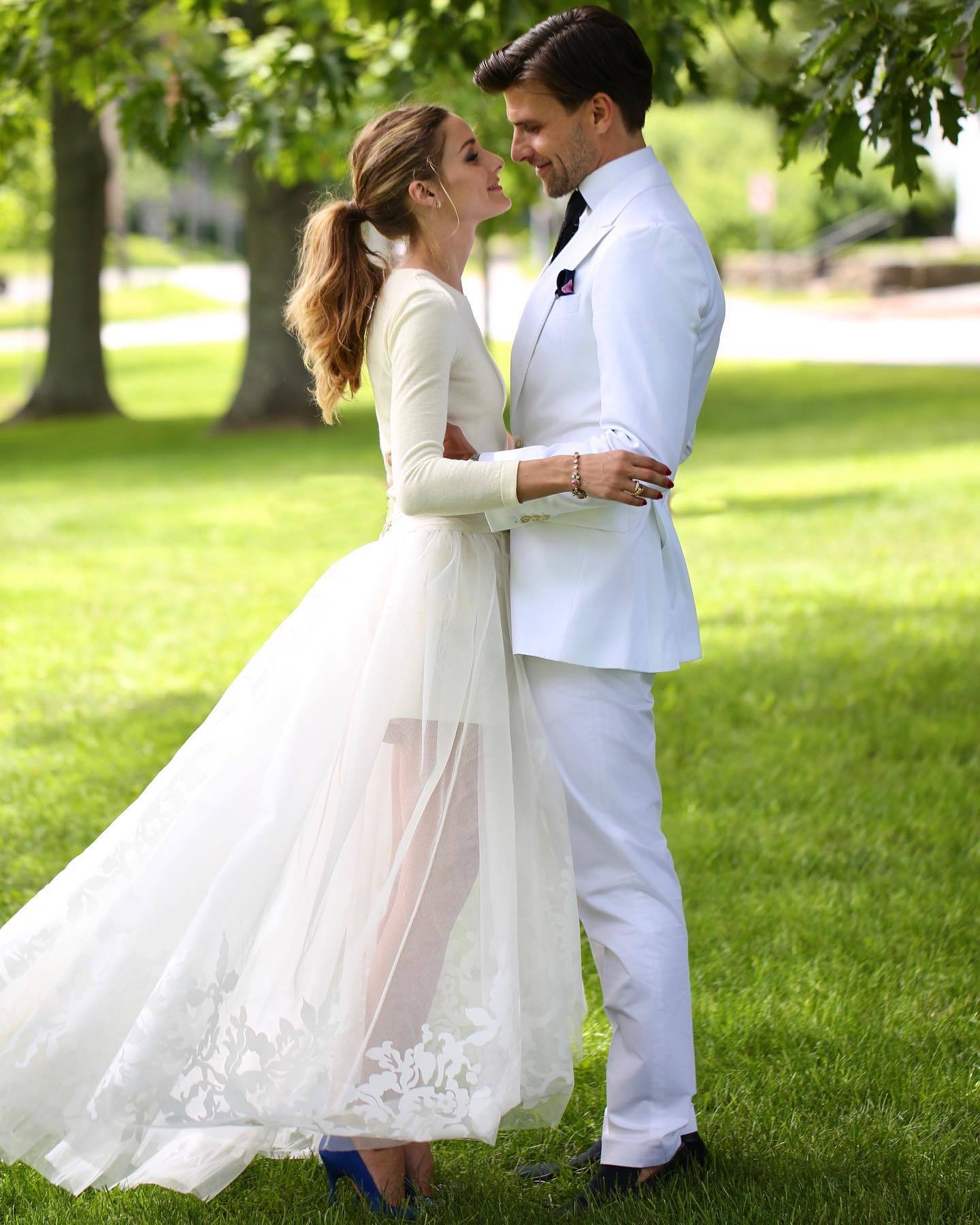 Olivia Palermo el día de su boda con vestido de Carolina Herrera.