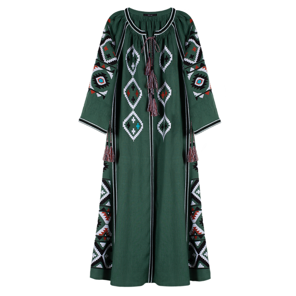 Vestido verde con bordados de Vita Kin (1.694 euros).