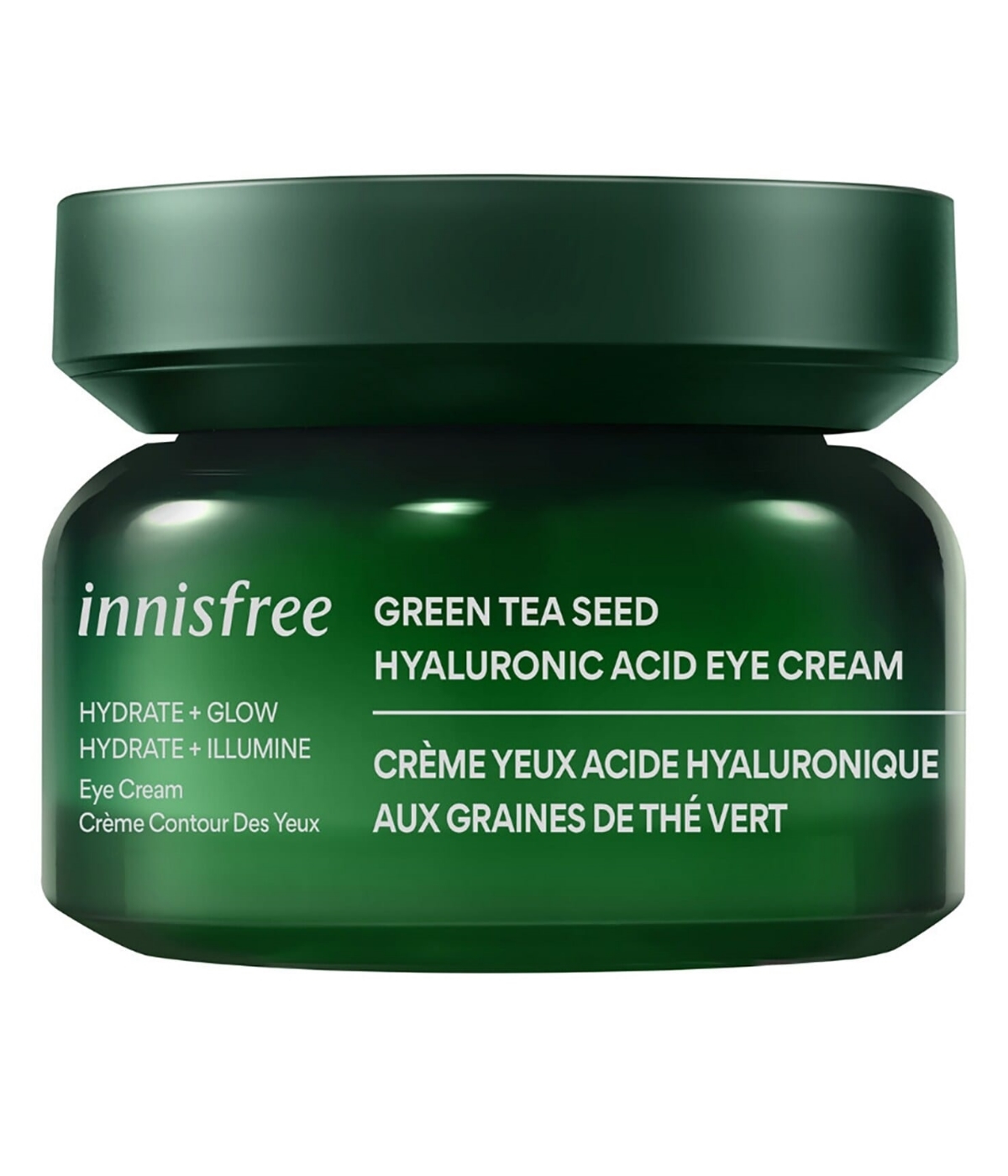 Contorno de ojos de semillas de té verde con ácido hialurónico de Innisfree.