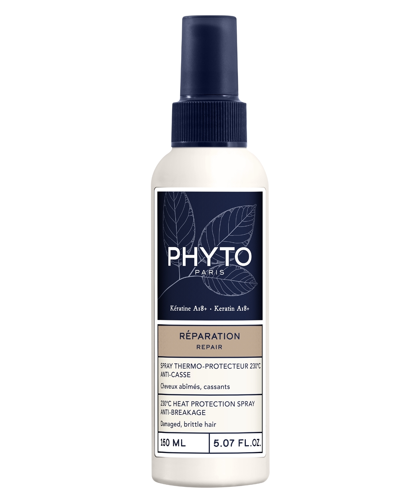Spray termoprotector antirotura Reparación 230ºC de Phyto (19,90 euros). Con keratina A18+ que protegen el pelo, alisan y reducen el encrespamiento.