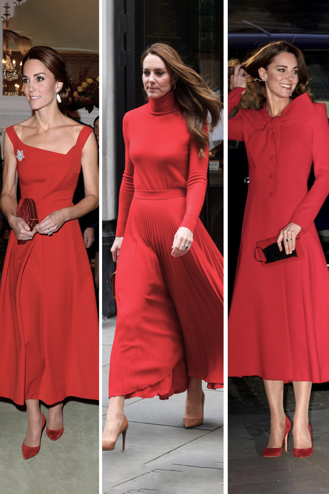 Así lleva el rojo Kate Middleton.