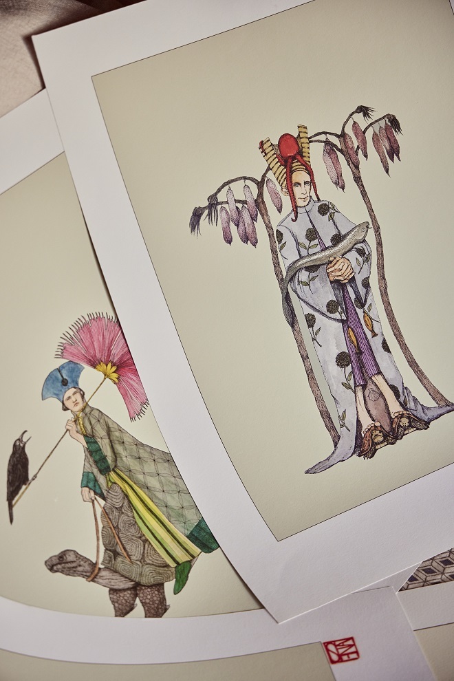 Una de las ilustraciones de Sena Cifuentes correspondientes a la serie de Reinas.