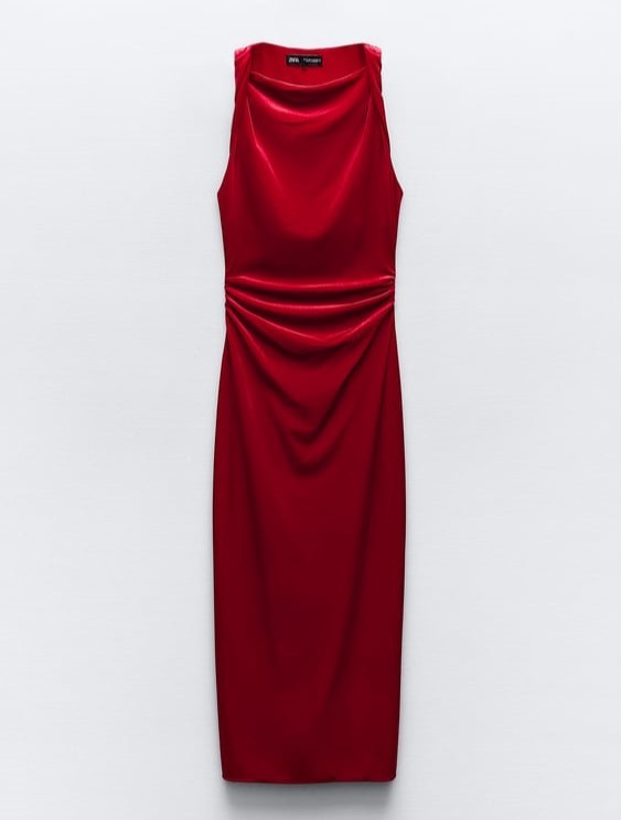 Vestido rojo de Zara de fiesta.