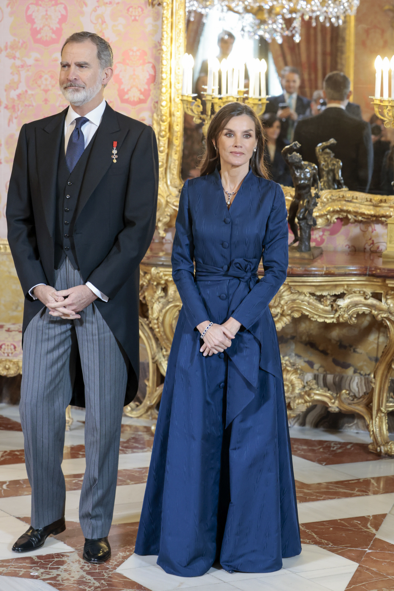 La reina Letizia el la recepción del cuerpo diplomático acreditado en España.