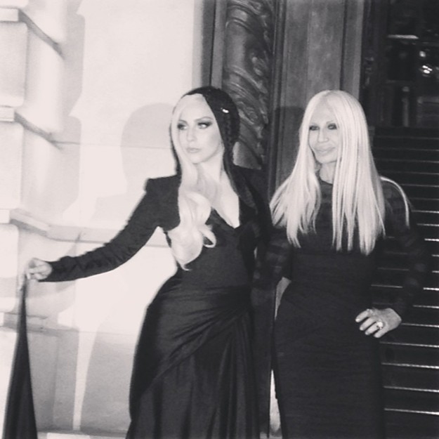 Lady Gaga & Donatella Versace - Atelier Versace SS14  backstage - @Versace on Twitter