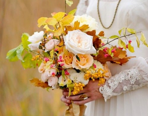 Ramos de novia con flores de otoño 