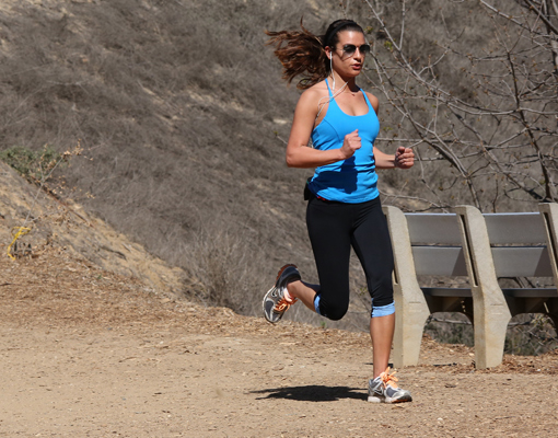 Lea Michele haciendo jogging