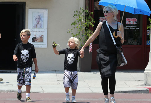 Gwen Stefani con sus hijos, Kingston y Zuma