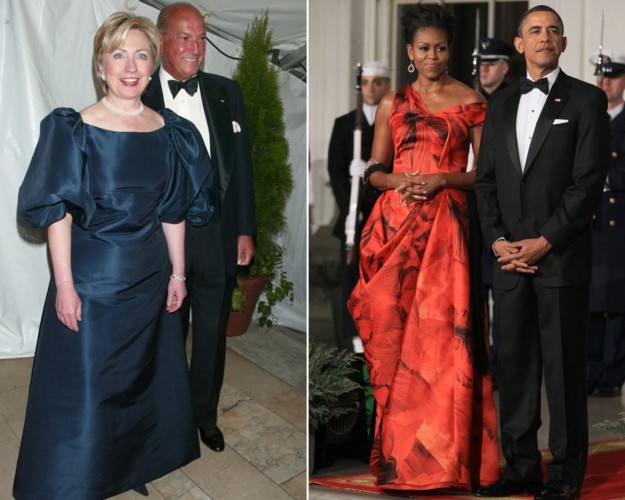 Hillary Clinton y Michelle Obama, de Oscar de la Renta