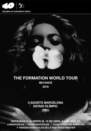 Póster del concierto de Beyoncé en Barcelona el próximo 3 de agosto.