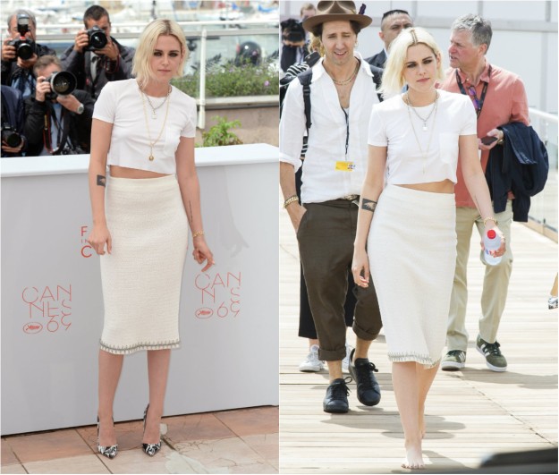 Kristen Stewart, con total look de Chanel, decidi prescindir de sus tacones tras la presentacin de Cafe Society en Cannes. Cero composturas y presiones.